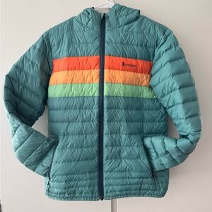 Cotopaxi Kids' Teal and Orange Puffer Jacket